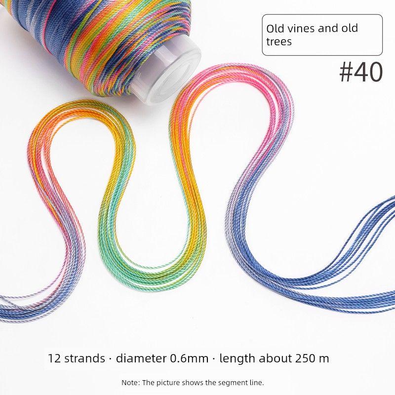 

Окрашенный дуань прядь 12-прядный пятицветный шнур девять фиолетовых от огня Цяньли Цзяншань ручной работы плетеный на тарелке чешуя дракона ремешок для переноски браслет DIY 40 ancient vines and old trees