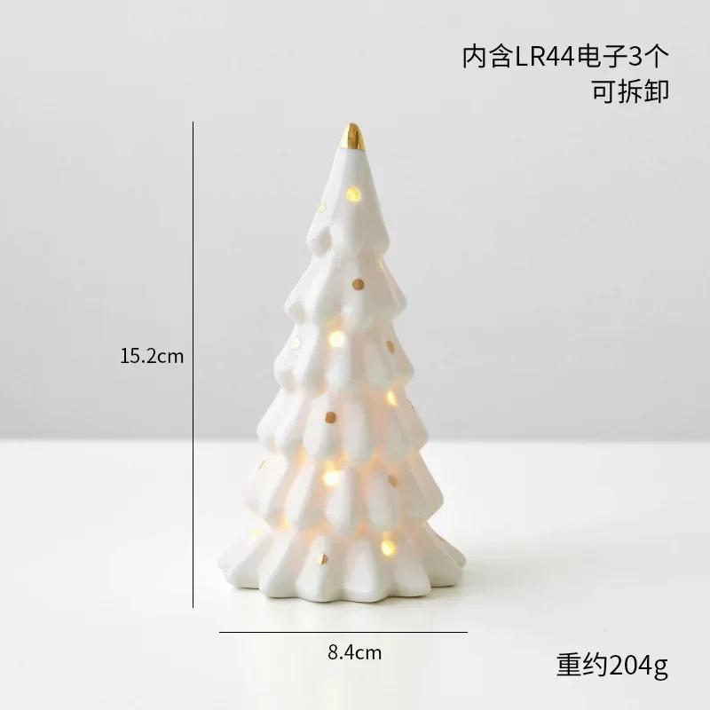 Keramik Weihnachten leuchtender Schneemann leuchtendes Auto kleine Tischplatte Heimschmuck Weihnachtsgeschenk