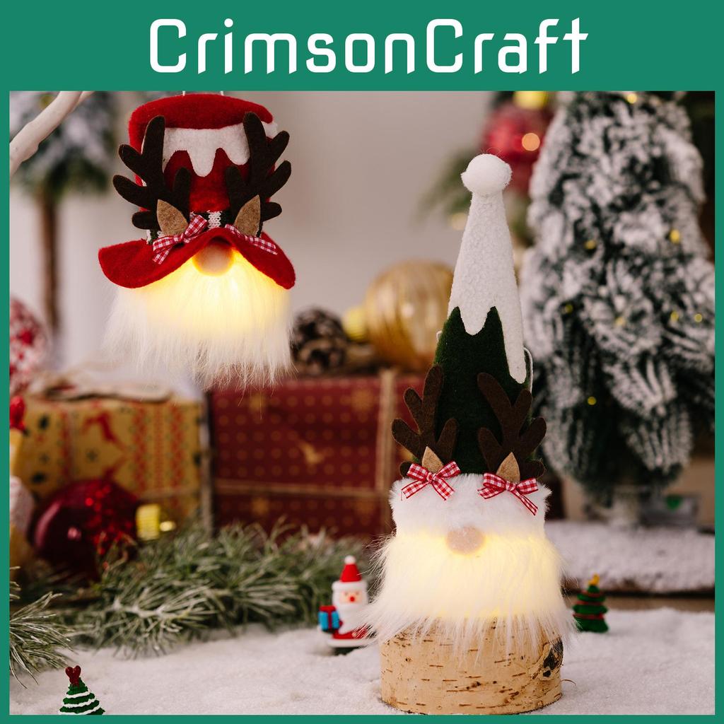 Charming Christmas Gnome Ornament With Antlers Bowtie And Santa Hat For Festive Decor