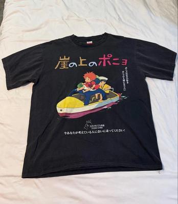 T-shirt Studio Ghibli Ponyo Nera XL Vintage Autentica Edizione Limitata