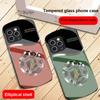 Circle Text Black For IPhone 16 Pro Max 15 Pro 14 13 12 Mini 11 XS Max XR 7 8 Plu SE 2022 Elliptical Glass Phone Case