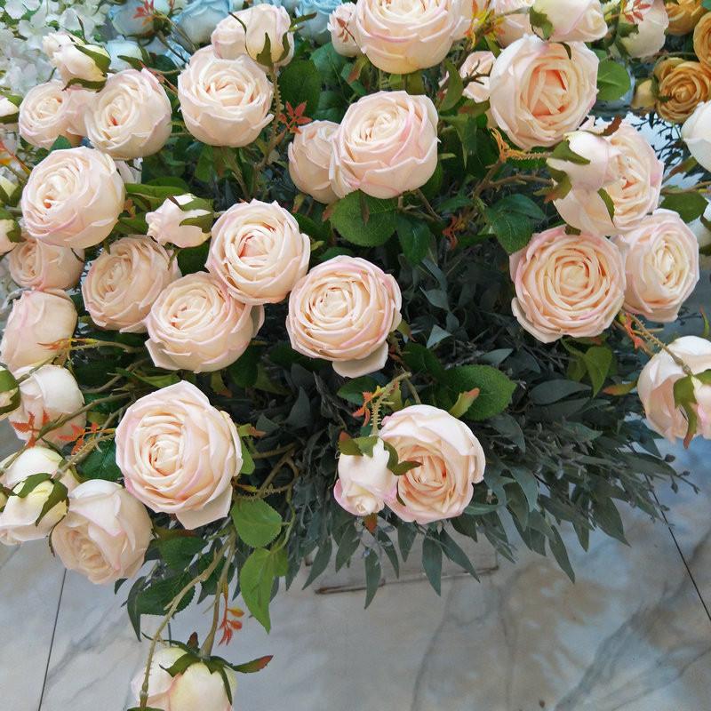 Silk Rose Realistic Floral Arrangement For Wedding And Home Gift Decoration