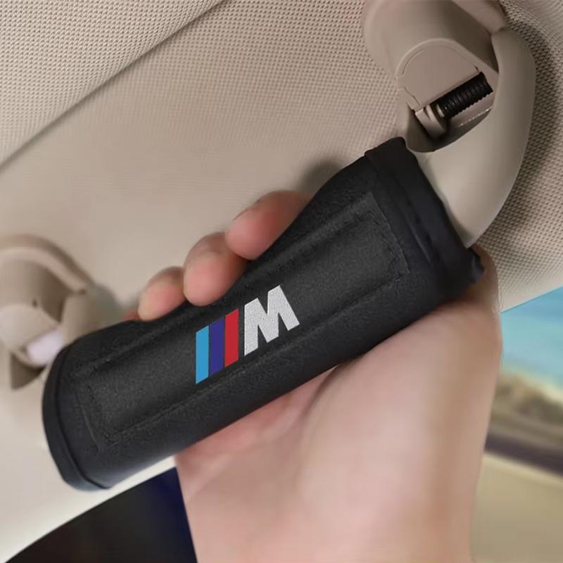 Soft Plush Cushioned Car Roof Grab Handle Protective Cover M Performance Interior Decor Sleeve Fit BMW M3 M5 X1 X3 E90 E91 M1
