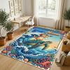 Cat Theme Crystal Velvet Rug Personalized Custom Name Text Soft Floor Mat Home Decor