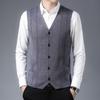 Men S Middle Age Sleeveless Knitted Cardigan Jacquard Dad Vest