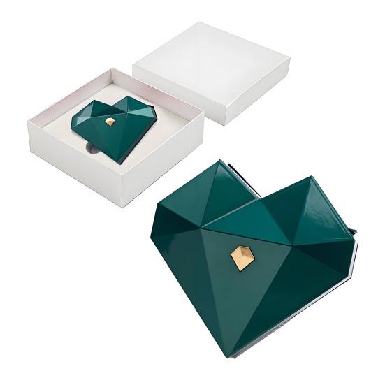 Heart Shaped Ring Gift Box with Soft Flannel Lining Polished Texture Automatic Opening Artistic Engagement Box Romantic Jewelry Storage Box