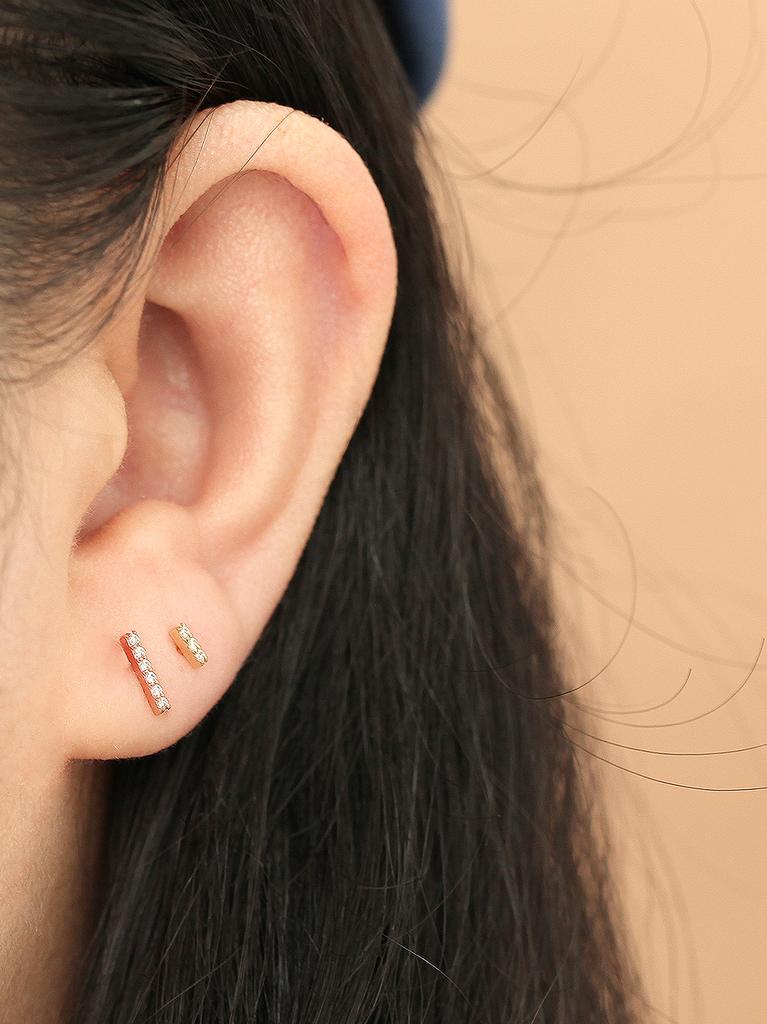 Minimalpiercing 14K Internal Cubic Stick Labret Piercing S, M