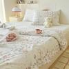 Garden Florals Pattern Quilt Summer Air Conditioning Thin Comforter Cute Rabbit Printed Soft Quilted Quilt for Kids Boys Girls