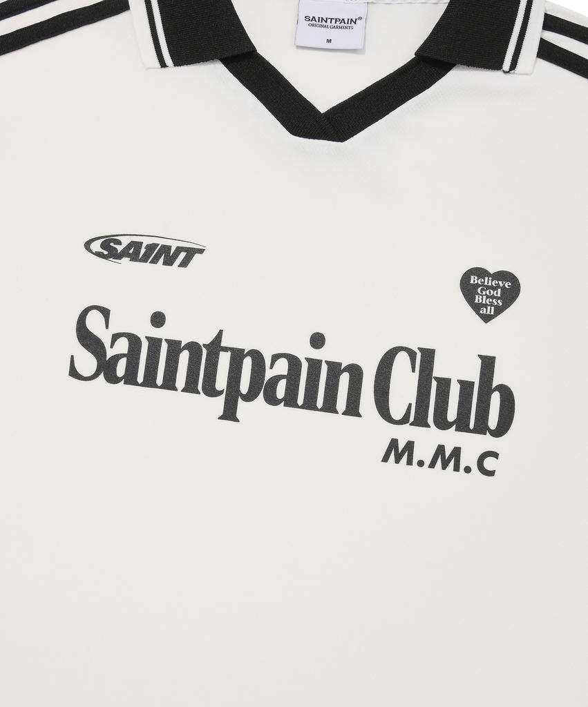 SAINTPAIN Sp Heart Logo Emblem Collar Jersey - White