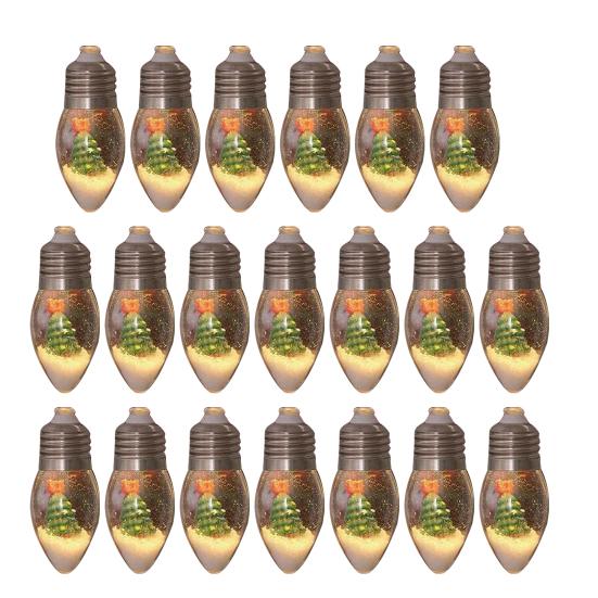 Christmas Snow Ball String Lights Vintage 10/20 LED Bulbs String Light with Snow Scene for Home Patio Fireplace Xmas Tree Decor