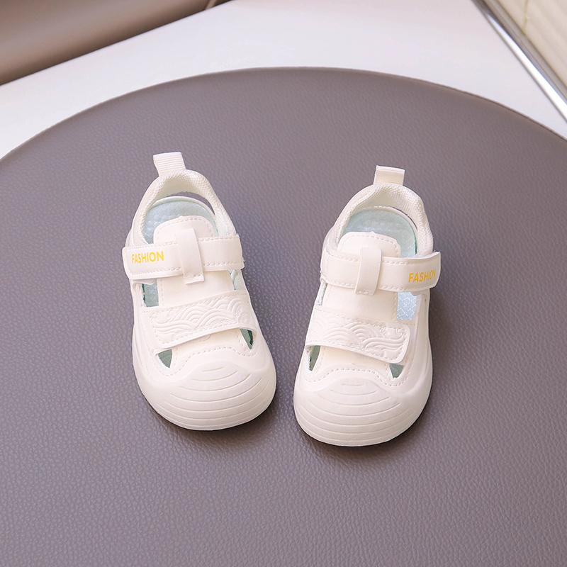 Baby Walking Shoes Toes Capped Anti-kicked Boys Girls Sandals Non-slip Soft Sole 2025 Summer New Kids Casual Shoes Hook&loop