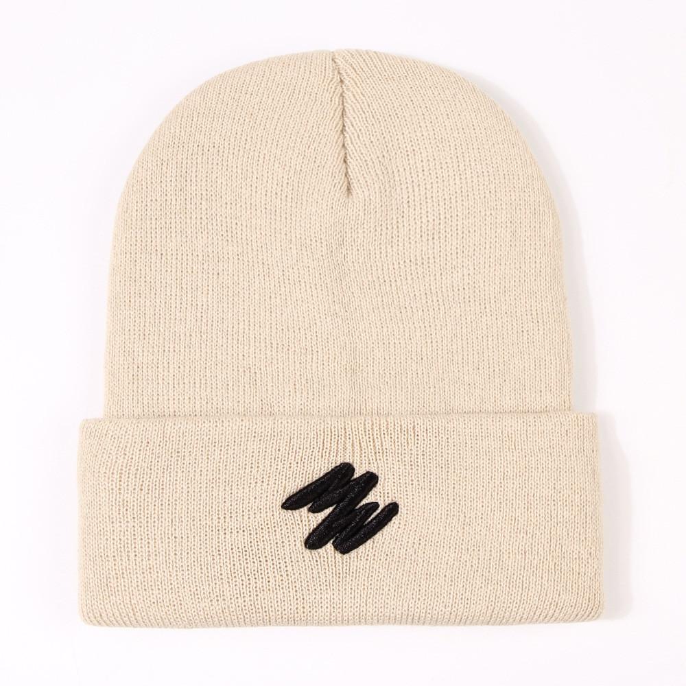 Winter Warm Knit Hat Fashion Letter Embroidery Ear-protection Cap