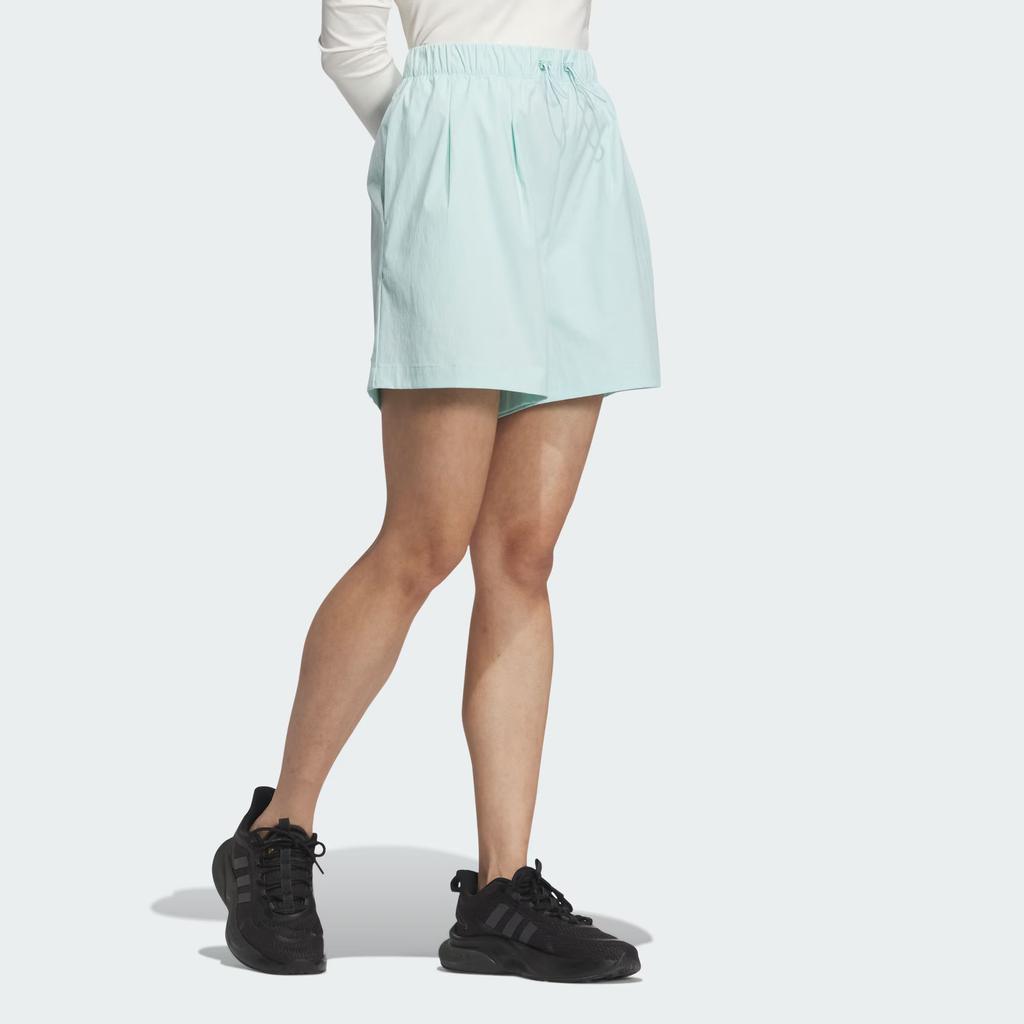 Adidas Loose-Fit Solid Color Casual Shorts Women Bottoms Light-Blue JN6666