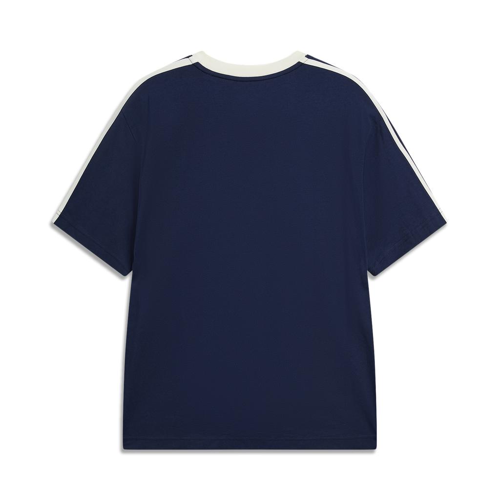 Li Ning Sports Lifestyle Series American Retro Casual Fashion Versatile Summer T-Shirt Loose Round Neck Logo Printed T-Shirt Unisex tops ATSW263-5