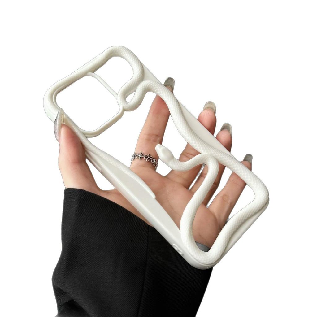 Hollow Three-dimensional Snake Mobile Phone Case for Apple 16PROMAX Trend 15/14/13 Hollow 12PRO Protective Case