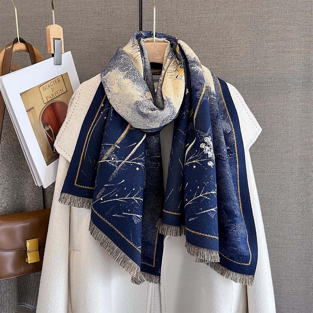 Autumn/Winter Luxury Warm Scarf Dandelion Tassel Pashmina Shawl Women's Imitation Cashmere Thickened Warps Coldproof Blanket