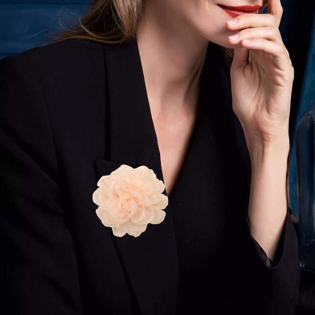 Fabric Silk Yarn Camellia Brooch Femininity Small Fragrant Style Corsage Pin Jacket Dress Accessories