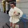 2026 Fall Winter Street Style Cotton Trench Coat Women Oversized Mid-Length Outerwear With Belt