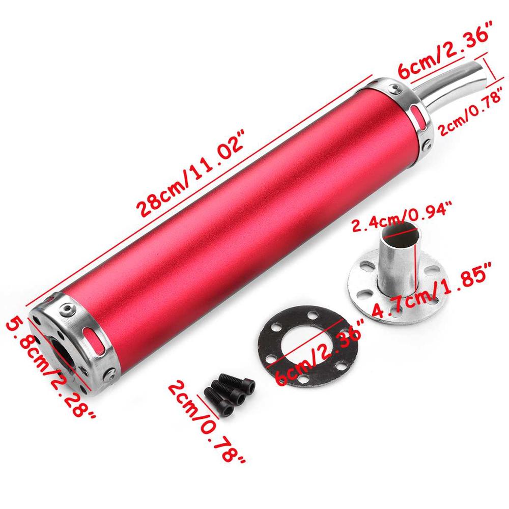 20mm inlet 280mm Universal Motorcycle Exhaust Muffler Pipe For ATV Street Scooter Motocross Escape Moto 50cc 125CC