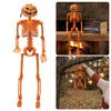 Realistische Halloween-Szene 40cm Kürbiskopf-Skelett zur Dekoration, Bewegliche Gelenke Hof-Feiertags-Ausstellung Schädel-Figur mit Aufhängeschlaufe,