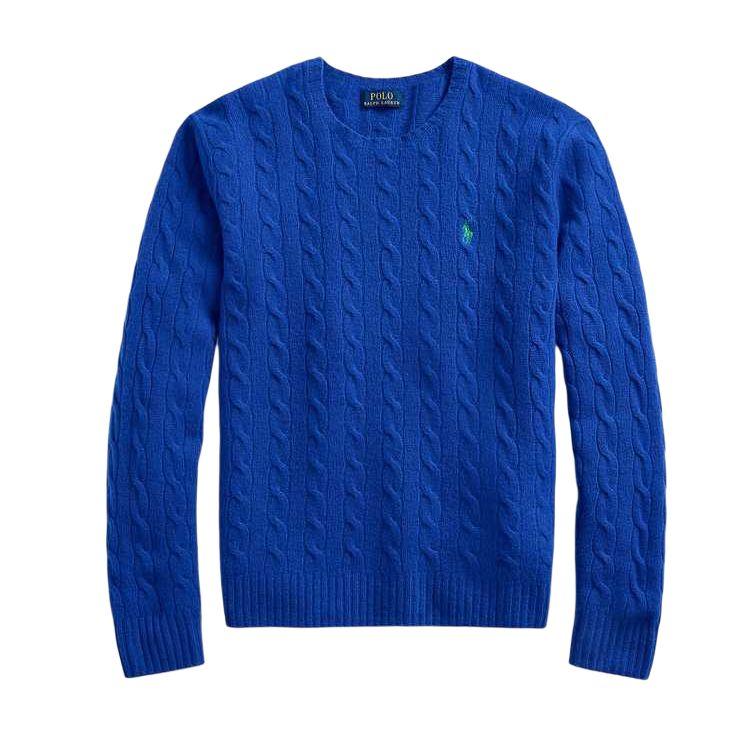 Polo Ralph Lauren Solid Color Cable Knit Sweater Men Sweater Blue MNPOSWE16822029-400
