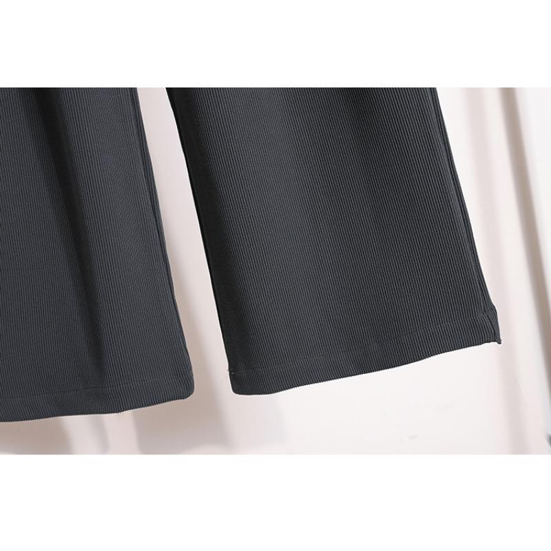 Dimanaf 2024 Plus Size New Long Pants Women Elastic Loose High Waist Vintage Solid Loose Soft Casual Drawstring Basic Trousers Wide Leg Pants 5XL