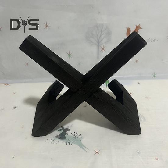 Wooden Cookbook Holder Kitchen Countertop Black Solid Wood Recipe Book Vinyl Record Plate Display Stand Desktop Decoration