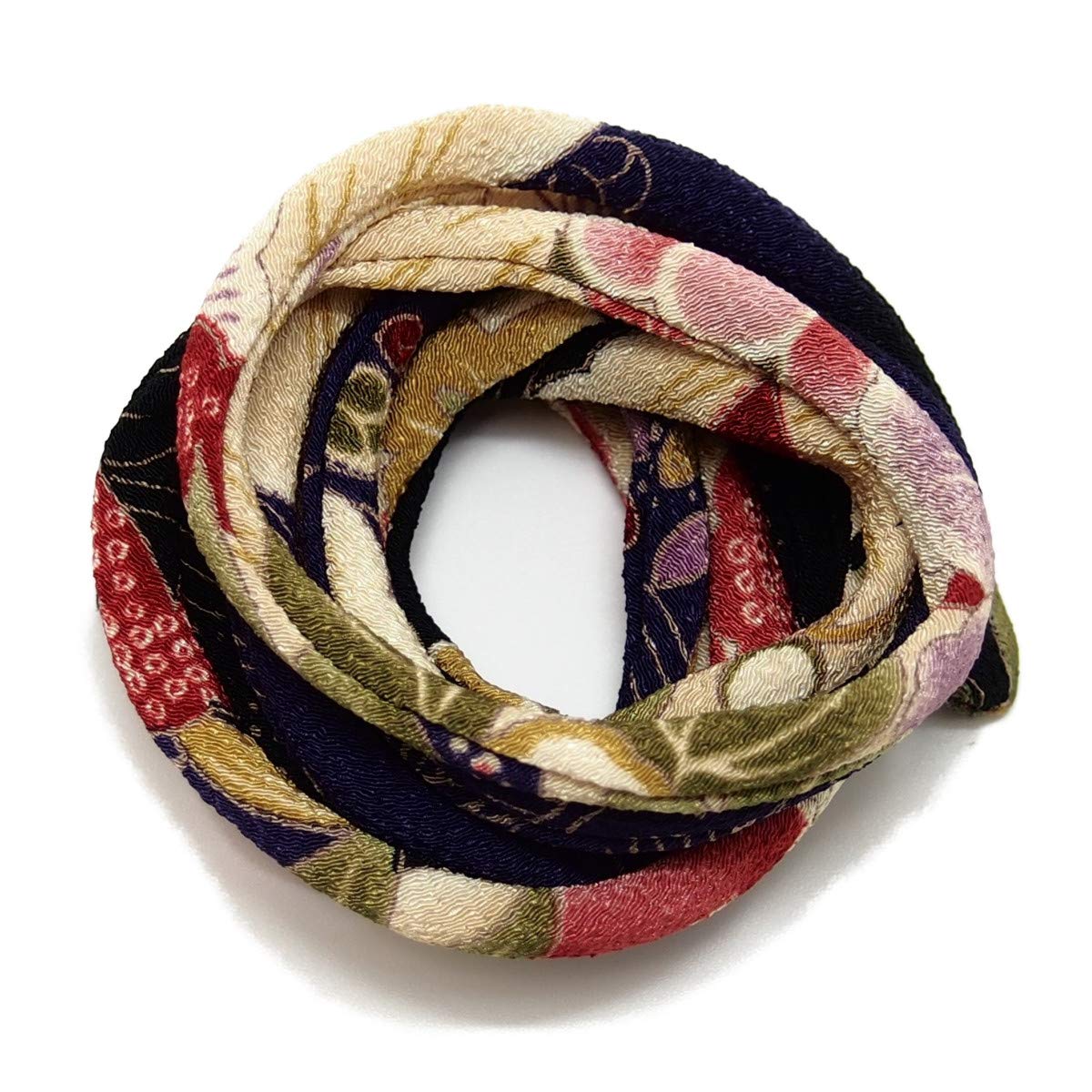 

7mm Chirimen Chirimen Japanese Style String for Japanese Accessories Loop, 165cm, Cord, Loop, (Purple, TL1664B)