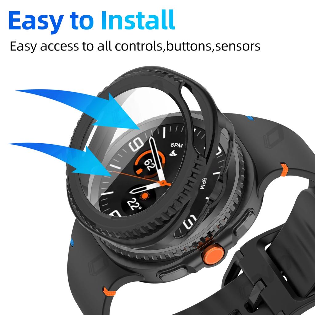 Sklo+Pouzdro pro Samsung Galaxy Watch 8 Classic 40mm 44mm Tvrzené sklo Ochranná fólie na displej & Tvrdý PC Ochranný nárazník Příslušenství