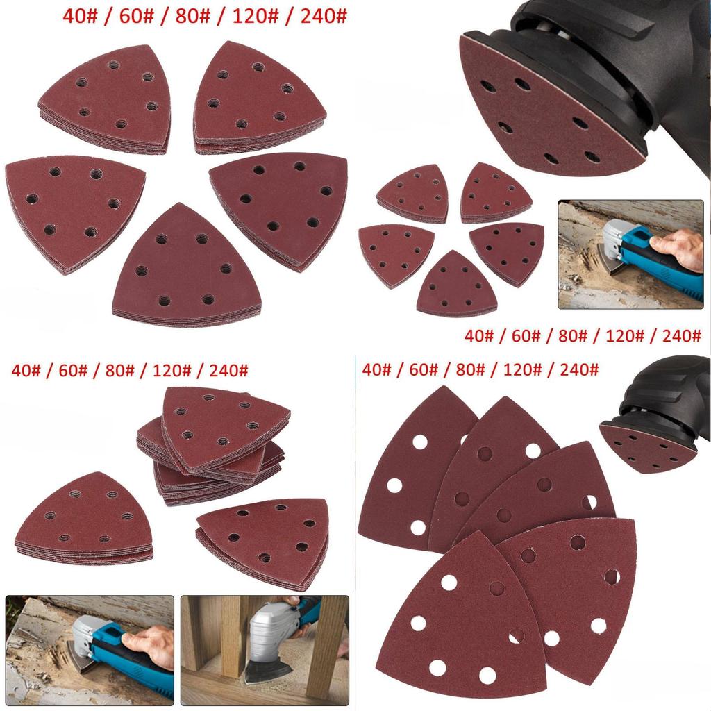 Versatile Triangle Sandpaper With Flannelette Backing 6 Holes 90*90*90mm