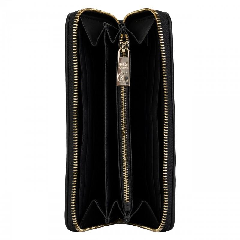 Just cavalli branded women's wallet, spacious, black