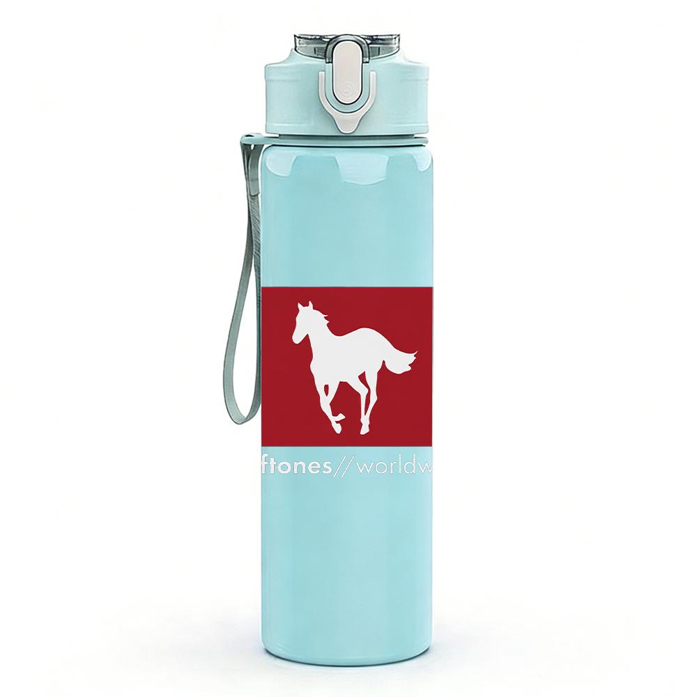 1PC Red Horse Minimalist Western Flag Print 750ml Portable Sports Water Bottle Leakproof Gym Outdoor Travel Drink Cup