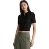 Calvin Klein Minimalist Square Logo Grid Polo Short Sleeve Knit Top Women tops Space-Black J222971-BEH