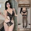 Sexy lingerie lace hot three-point sexy one-piece lingerie temptation hollow open gear free uniform