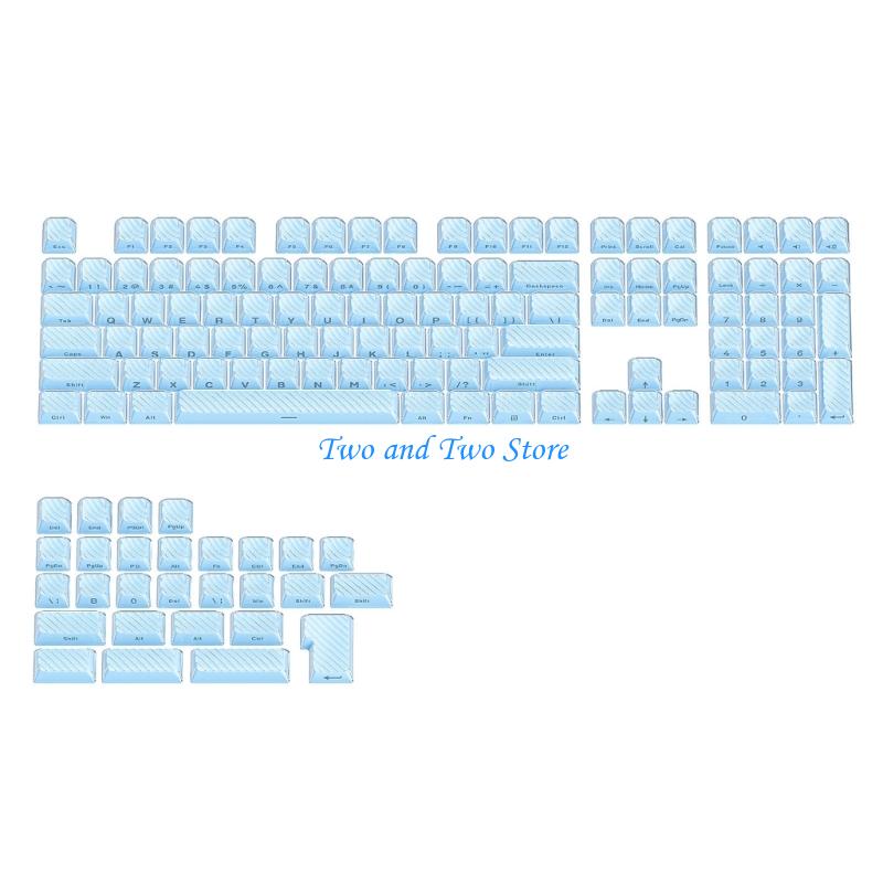 HX6F Slip Proof Keycap OEM Profile Double Shot Molded Jelly Translucent Side Print Keycaps 113 Set