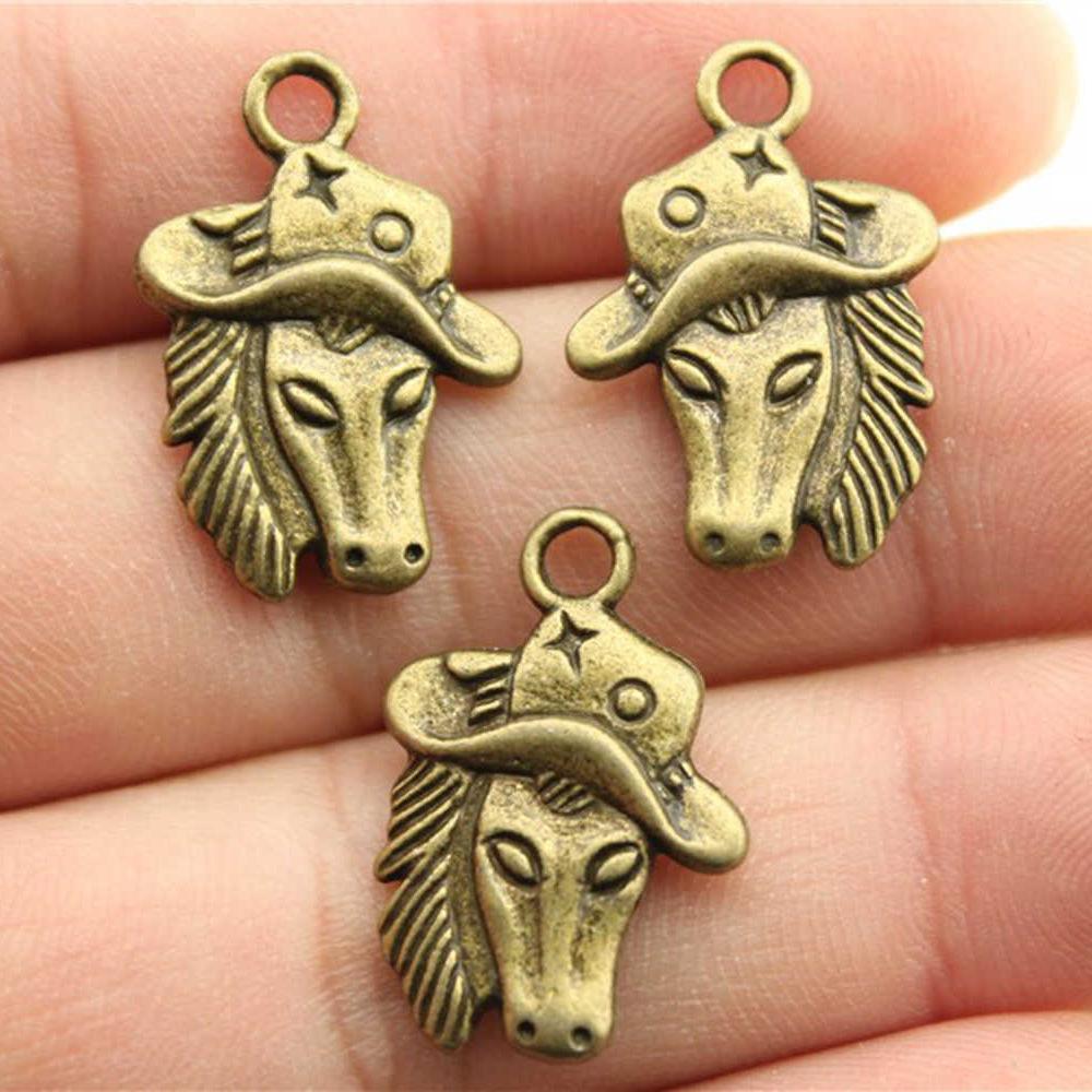 20pcs Running Horse Charms For Jewelry Making Tibetan Bronze Silver Color Pendants Antique Jewelry Making DIY Handmade Craft