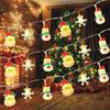2025 LED Christmas Lights String Santa Claus Snowman Garland LED Christmas Decoration Light Party New Year Decor Fairy Lamp
