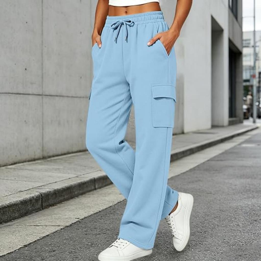 Cargo Sweatpants for Women Baggy Wide Leg High Waist Parachute Pants
