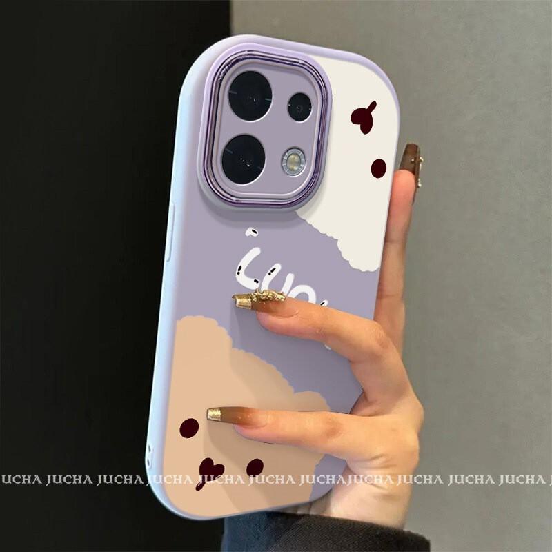 Full Coverage Phone Case OPPO Reno16 Series With Camera Protection Lucky Bear Design Shockproof OPPO Reno 16