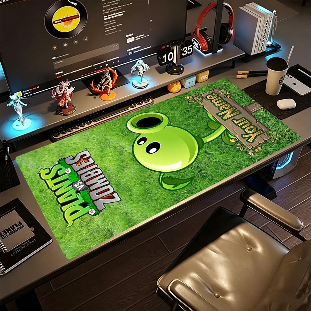 Plants Vs. Zombies Personalized Text Mouse Pad Keyboard Mat Desktop Mouse Pad Non-Slip Rubber Bottom Computer Desk Office Decoration Accessory