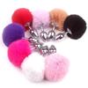 Plug anal en métal avec boule de fourrure et queue d'animal - Jouet sexuel alternatif SM pour femme