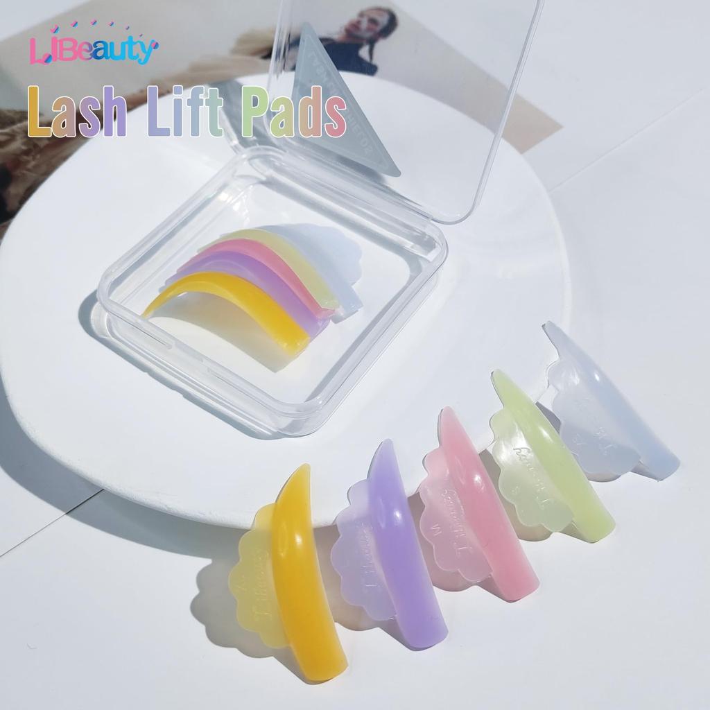 Libeauty Reusable Silicone Eyelash Lift 10 Super Soft Eyelash Lifting Eyelash Perm Tool Crown-Shaped Pads, Pads/5 Sizes, Shields,