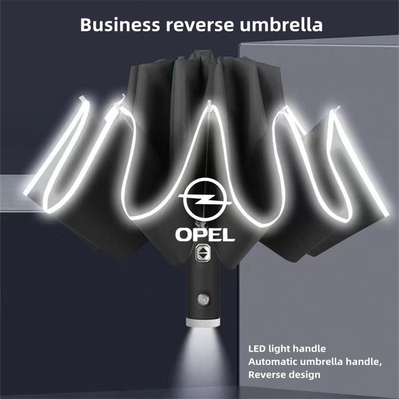 

12 Bone Car Fully Automatic Folding Umbrella Windproof Sunshade For Opel Insignia Corsa Zafira Mokka Grandland Antara Ampera чорний