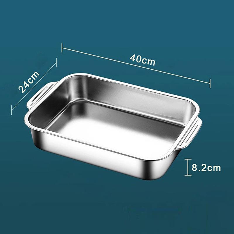 Stainless Steel Baking Pan With Lids Deep Dish For Fish/Pasta/Grilling Oven & Dishwasher Safe Cookware