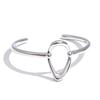 Yhpup 65mm Minimalist Stainless Steel Oval Hollow Cuff Bracelet Bangle for Women Attractive Chic Jewelry Waterproof