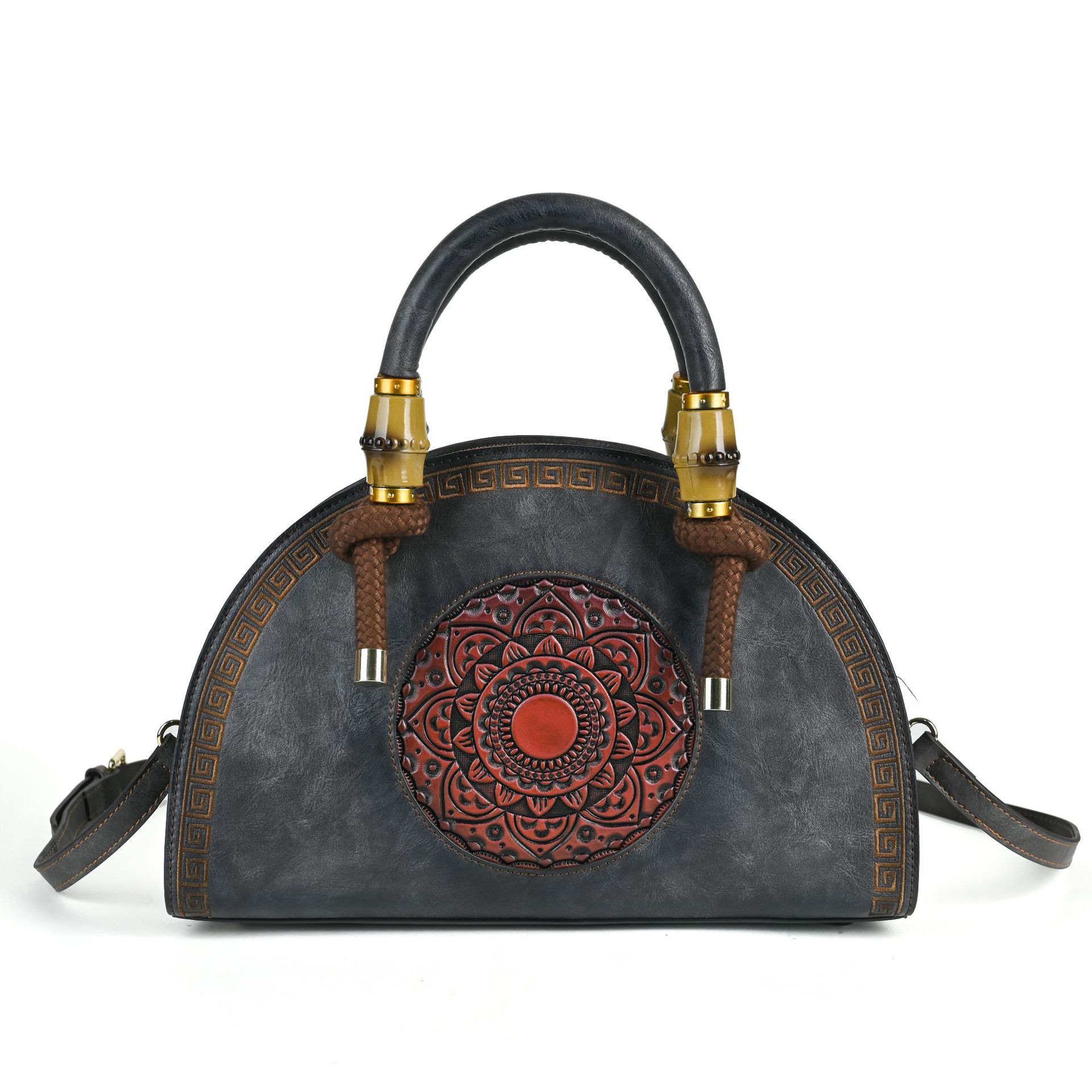 

Handbag Women Leather Bag Large Capacity Leisure Ladies Shoulder & Crossbody Bags MIT серый