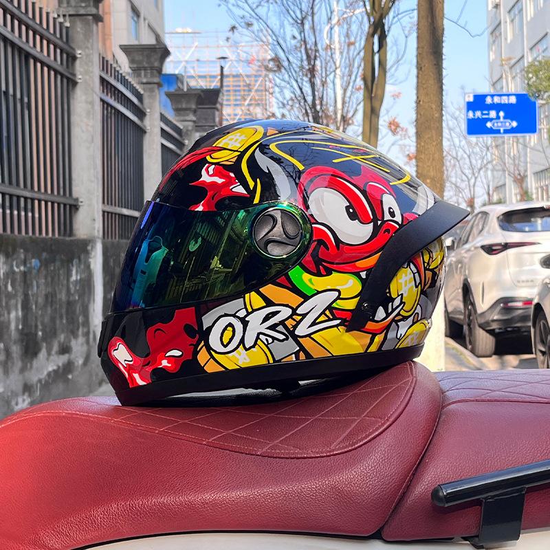 

Мотоциклетный шлем фуллфейс мужской и женский зимний теплый безопасный четырехсезонный рыцарский электромобиль локомотив фуллфейс XXL