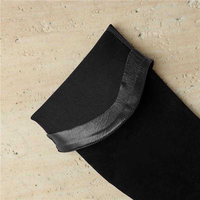 Botas de tacón alto para mujer, otoño e invierno, nuevas botas hasta la rodilla elásticas de gran tamaño y tacón grueso