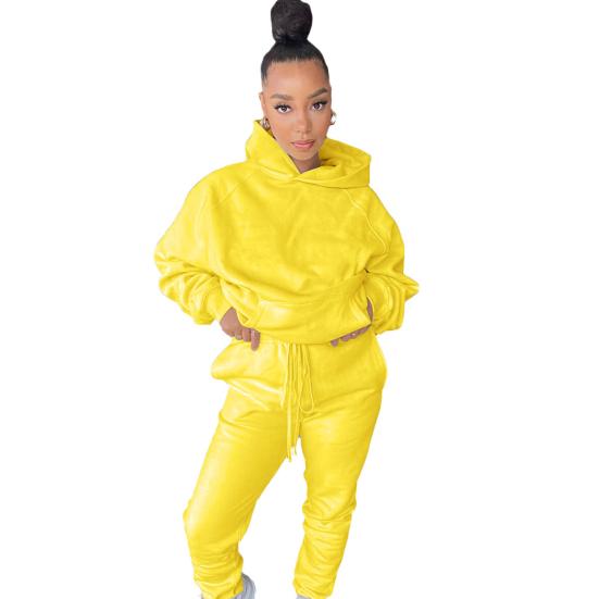 Sportbekleidung, mehrfarbig, warm, flexibel, Damen-Outfits für den Herbst, Kapuzenpullover-Anzug