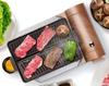 Lightweight Grill Plate for Japanese Barbecue (Yakiniku), suitable for use with portable gas stoves. Square shape with grooves for easy oil drainage